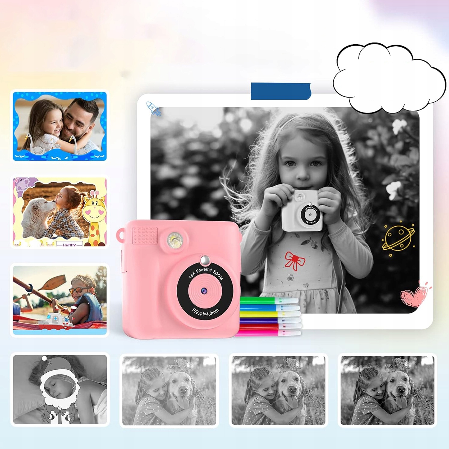 DRUKARKA TERMICZNA APARAT NATYCHMIASTOWY FOTOGRAFICZNY 32GB Marka inna
