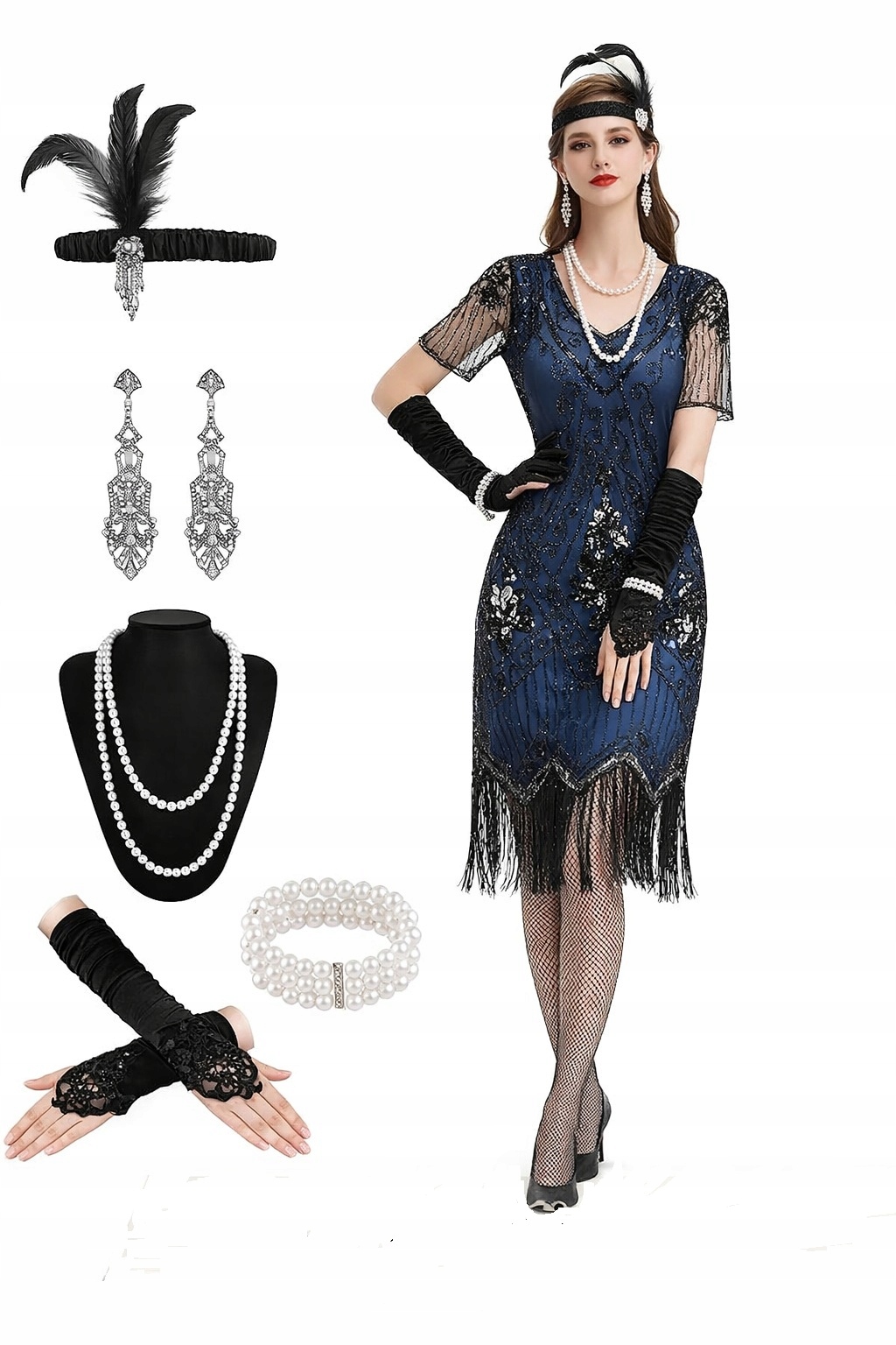 Kostým Retro Sukně pro dospělé Kabaret Diva Burleska Roky 20 30 40 Mc47,3
