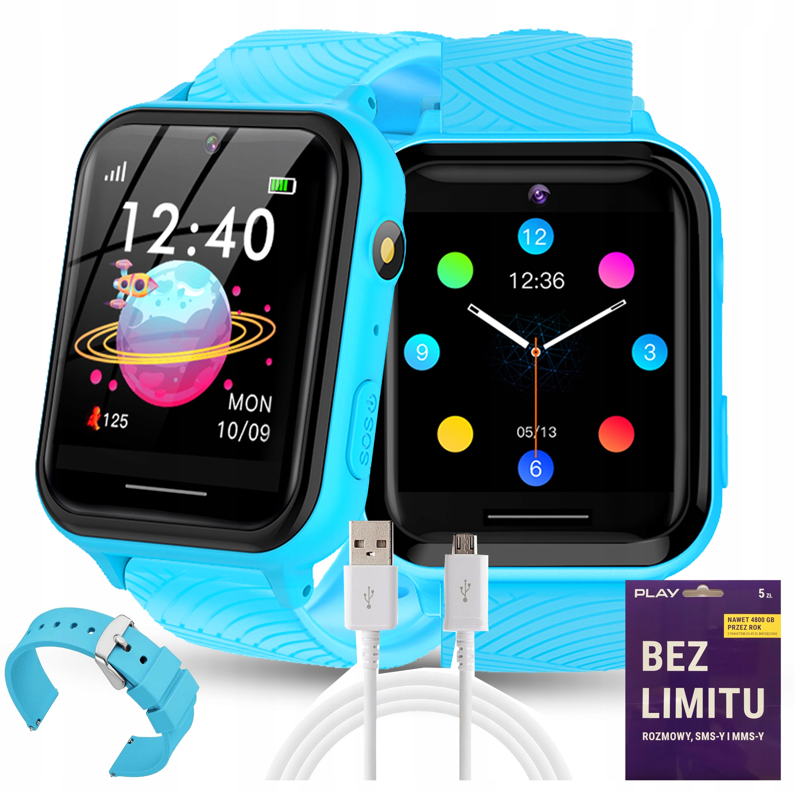 Smartwatch Zegarek Telefon Dla Dzieci Rozmowy Muzyka Sim Z Grami Latarka