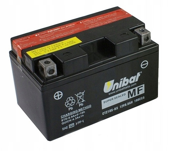 Akumulator Unibat CTZ10S-BS 8,6AH L+ 190A 12V