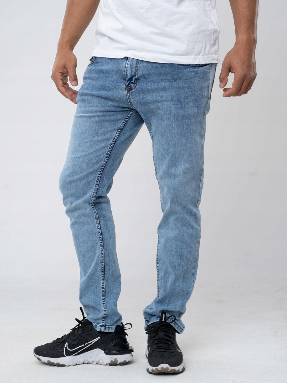 

Męskie Spodnie Jeans Slim Kl Jasne Niebieskie 34