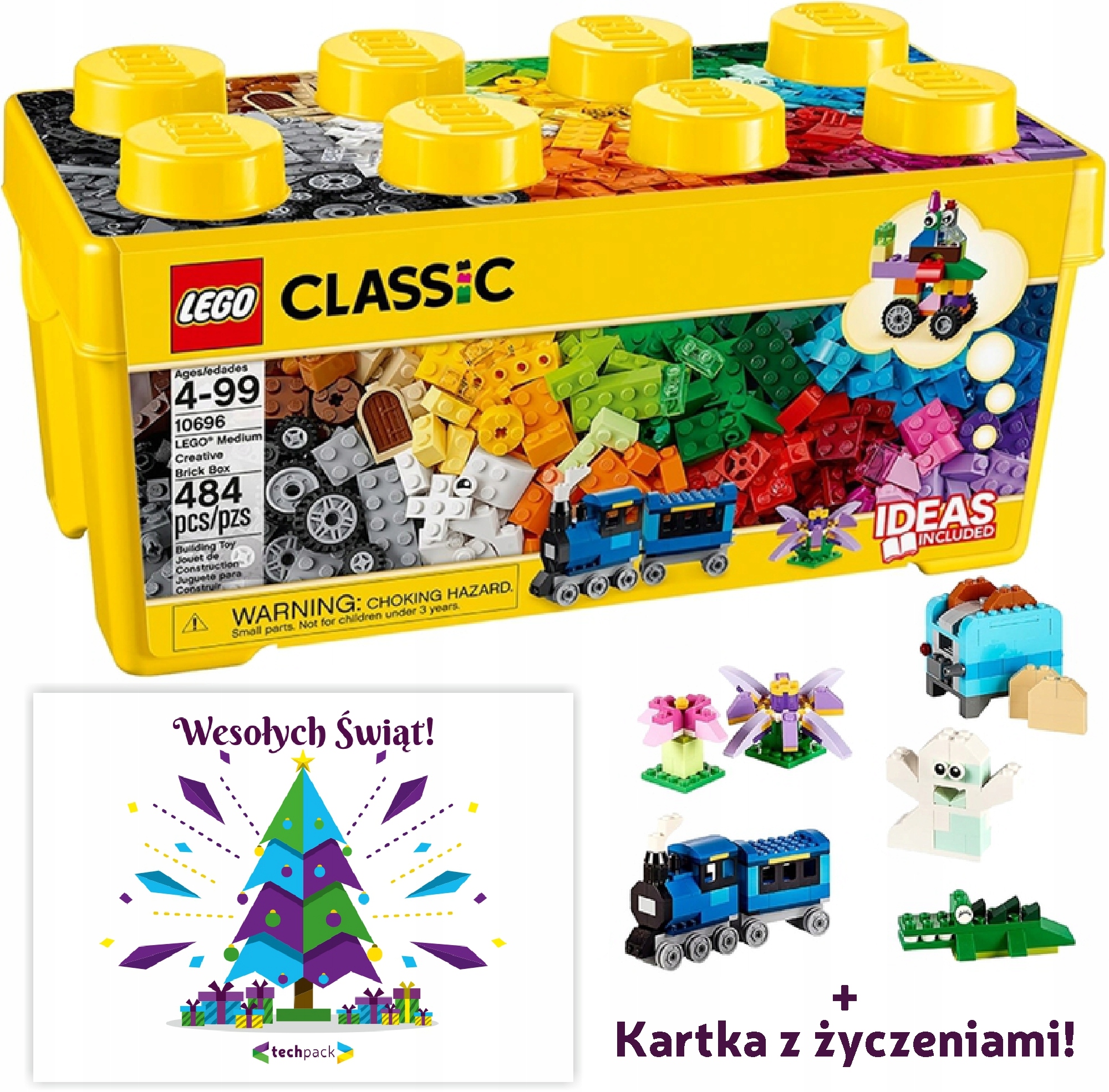 Lego Classic Kreativní Stavebnice 10696 484 dílků Přáníček S vánočním stromečkem