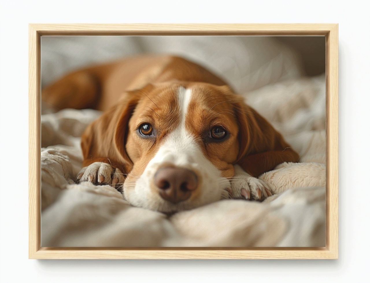 Obraz Rám American Box Portrét Zvieratko Pes Beagle Šteňa 80x60