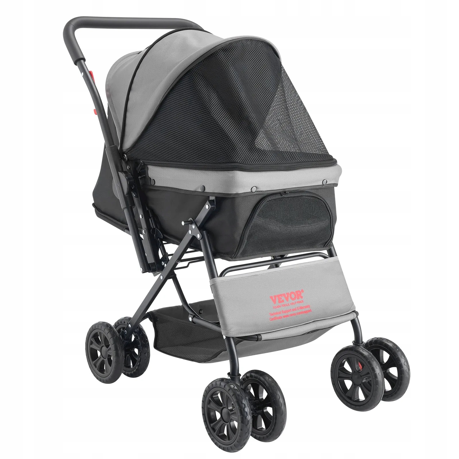 Levně Kočárek pro psa kočku, skládací, 4 kola do 20 kg s brzdou