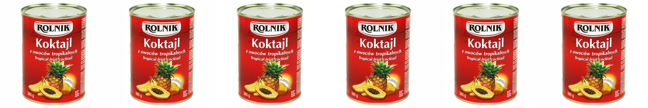 Levně 6 x 565 g Rolnik Koktejl z tropického ovoce Půlka Kartonu