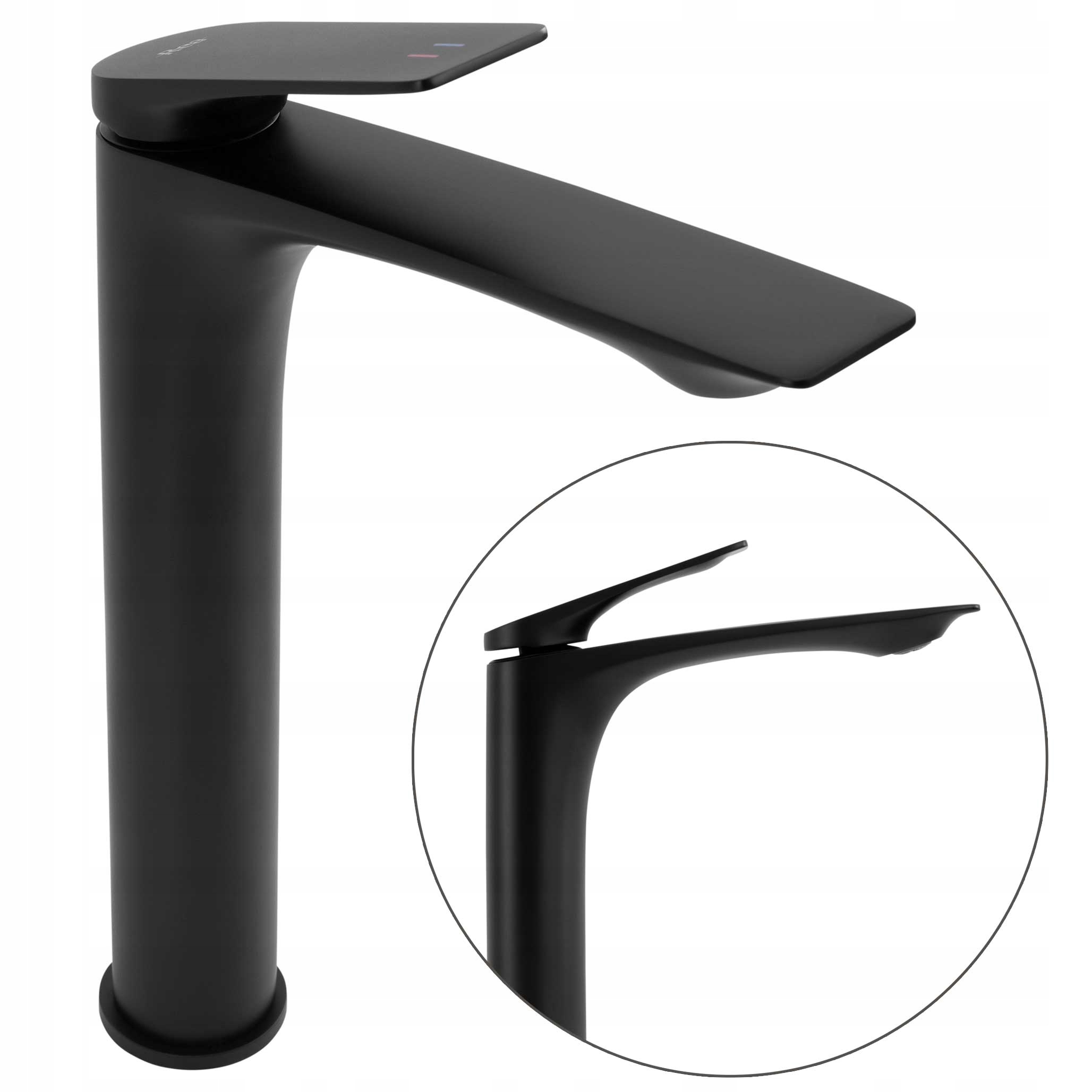 Čierna stojanková umývadlová batéria Rea Avalon Black Mat pre umývadlo