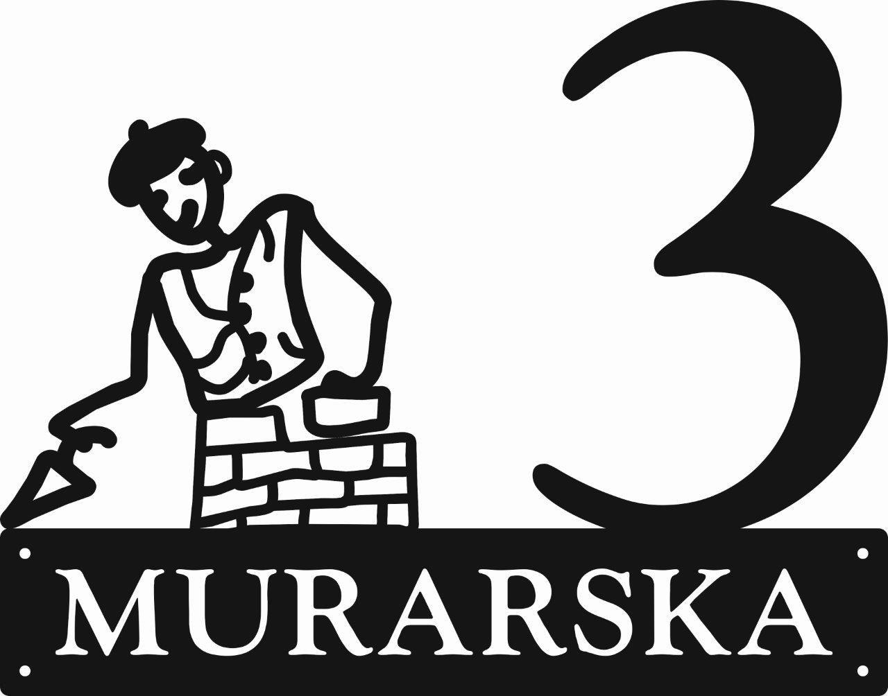 Číslo Na Dom 48 cm Tabuľa Adresa Ocel 2 mm Grafika 95