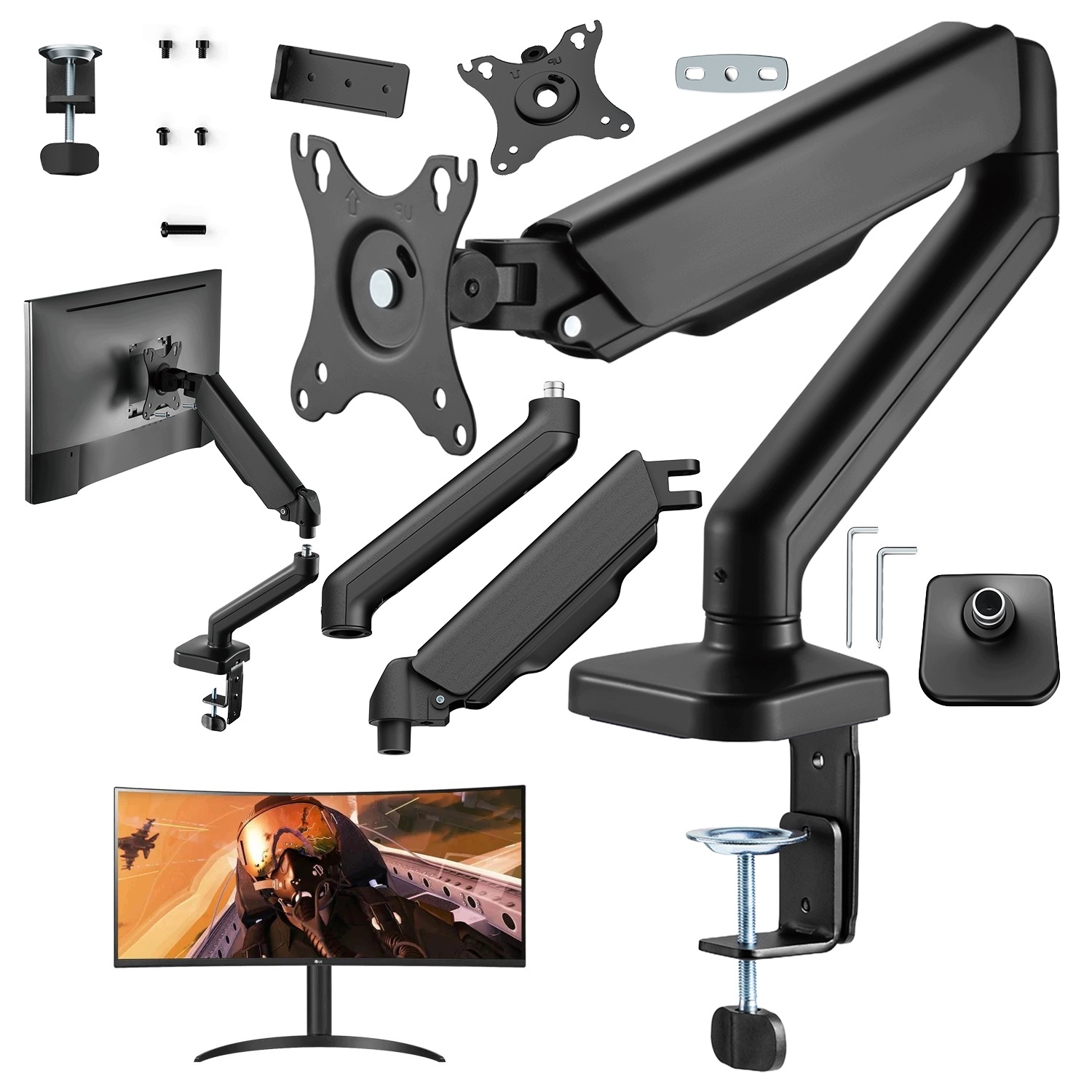 Držák na rameno a stojan monitoru k psacímu stolu pro monitor Lg 34WP65CP-B UltraWide