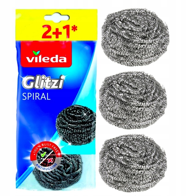 

Vileda Glitzi Druciak spiralny 2+1 szt Inox mocny