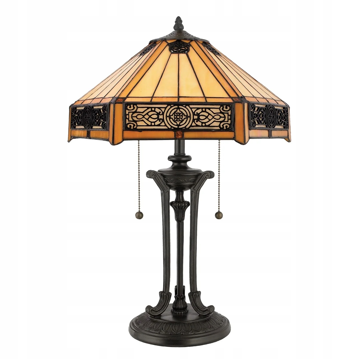 Stolová vitrážová lampa Tiffany Art Deco vintage Indus E27 60W Quoizel