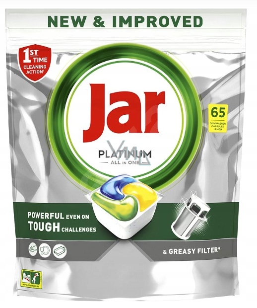 Levně Kapsle do myčky Jar Platinum lemon 65 kusů
