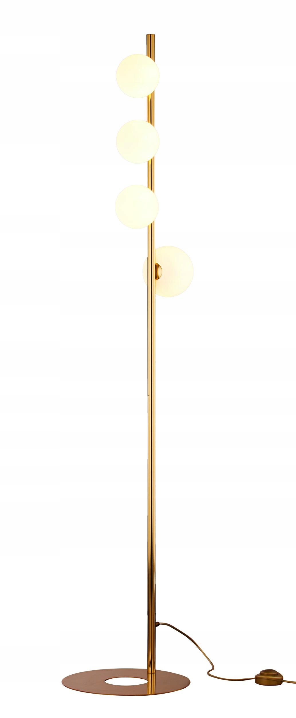Podlahová lampa Taida Zlatá Bílá Skleněná Stínidla 4xG9 151 cm Stojací lampa