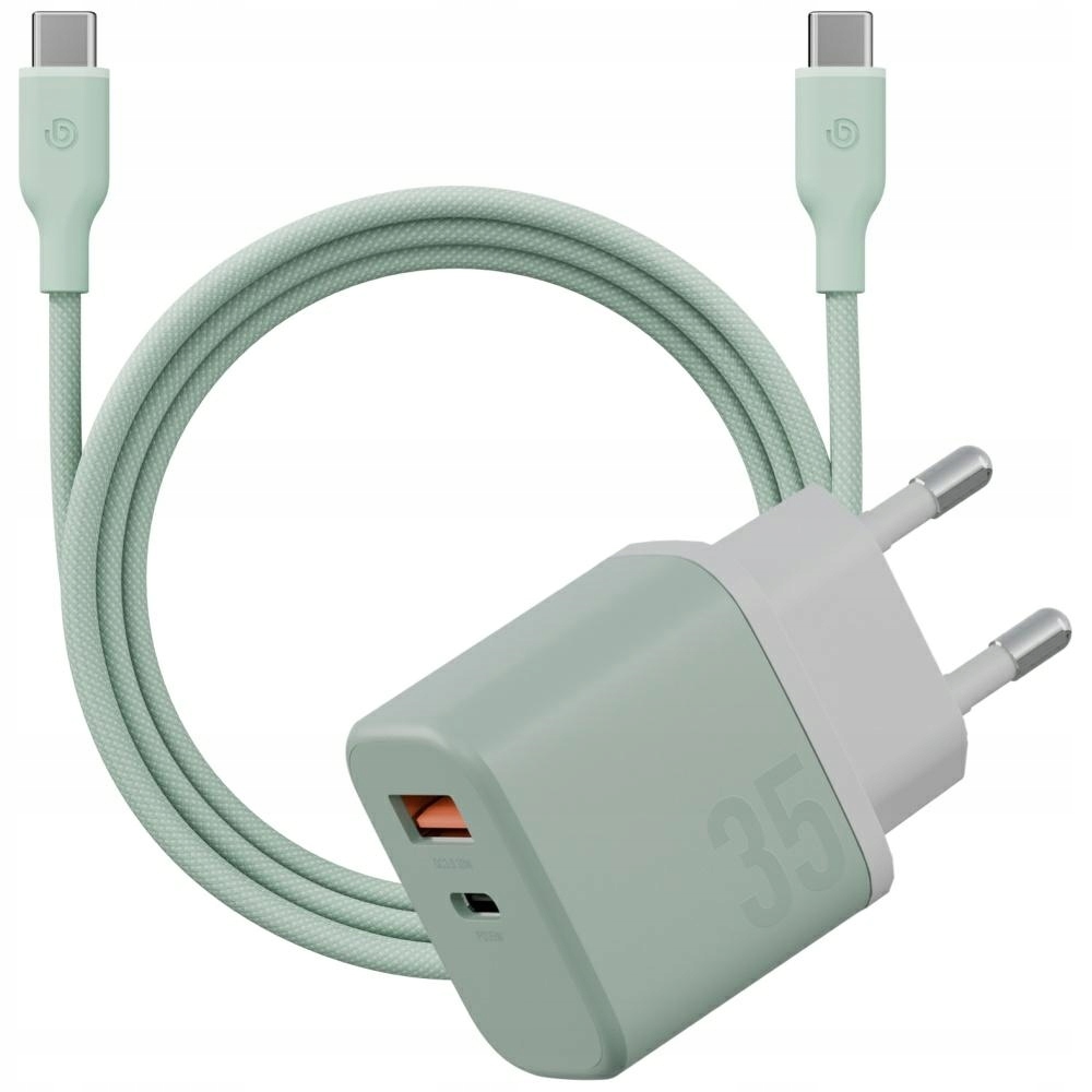 Síťová Nabíječka 35W Usb-c/usb-a Gan S Kabelem