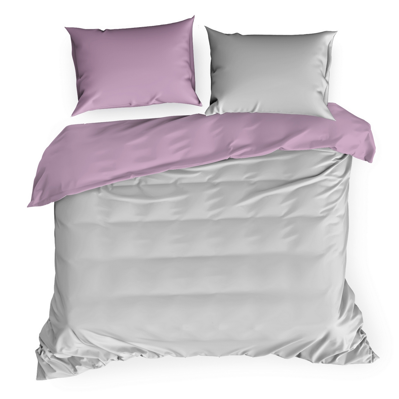 

Pościel dwustronna komplet szaro różowy 220x200