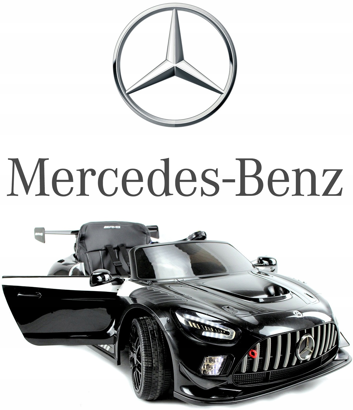 MERCEDES GT3 4x4 КОЖА, Автомобиль EVA с аккумулятором, Bluetooth, 12v7ah, LED, Пульт дистанционного управления марки PlayHouse