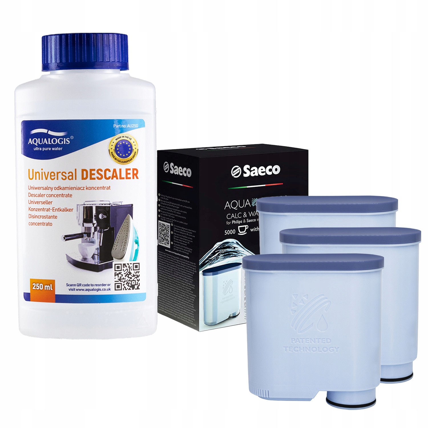 Sada Philips Filtr Saeco Aquaclean CA6903 3ks, Odvápňovač 250 ml