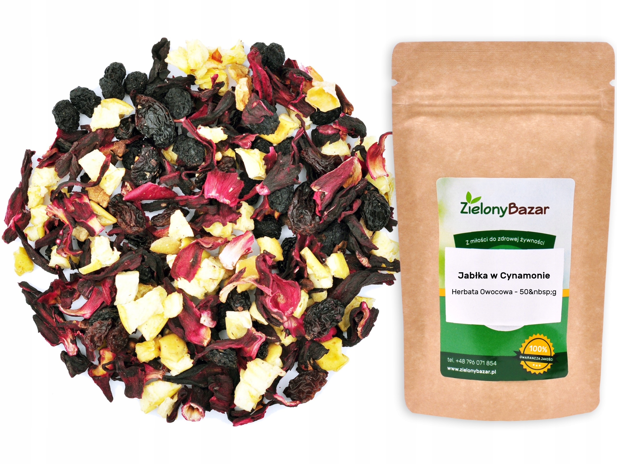 Zelený bazar s jablky a skořicí na podzim, vánoční 50 g