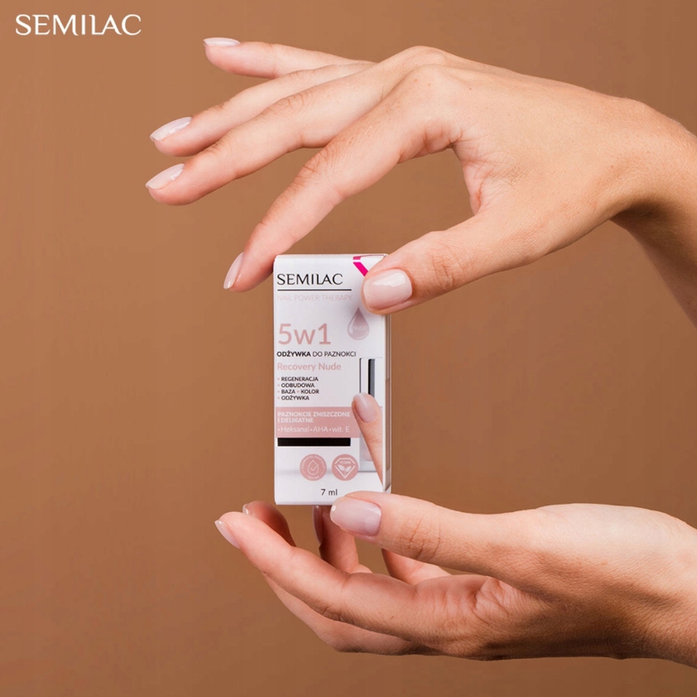 SEMILAC ODŻYWKA DO PAZNOKCI 5w1 RECOVERY NUDE 7ml Przeznaczenie do paznokci