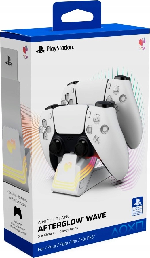 Stacja ładująca DualSense Afterglow Wave Biała PS5 Dual Charger Pdp