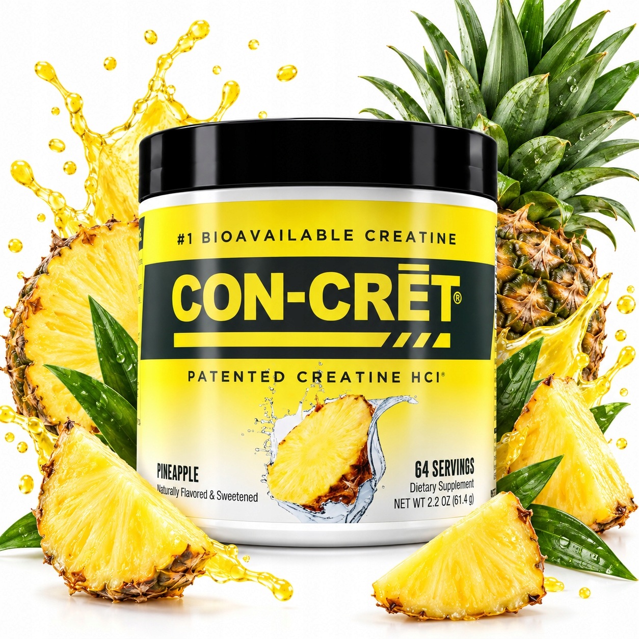 Promera Health Con-Cret Kreatin hydrochlorid 64 porcí Síla ananasu