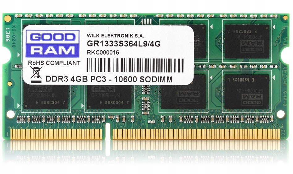 Pamięć GoodRam GR1600S364L11S/4G (DDR3 So-dimm; 1 x 4 Gb; 1600 MHz; CL11)