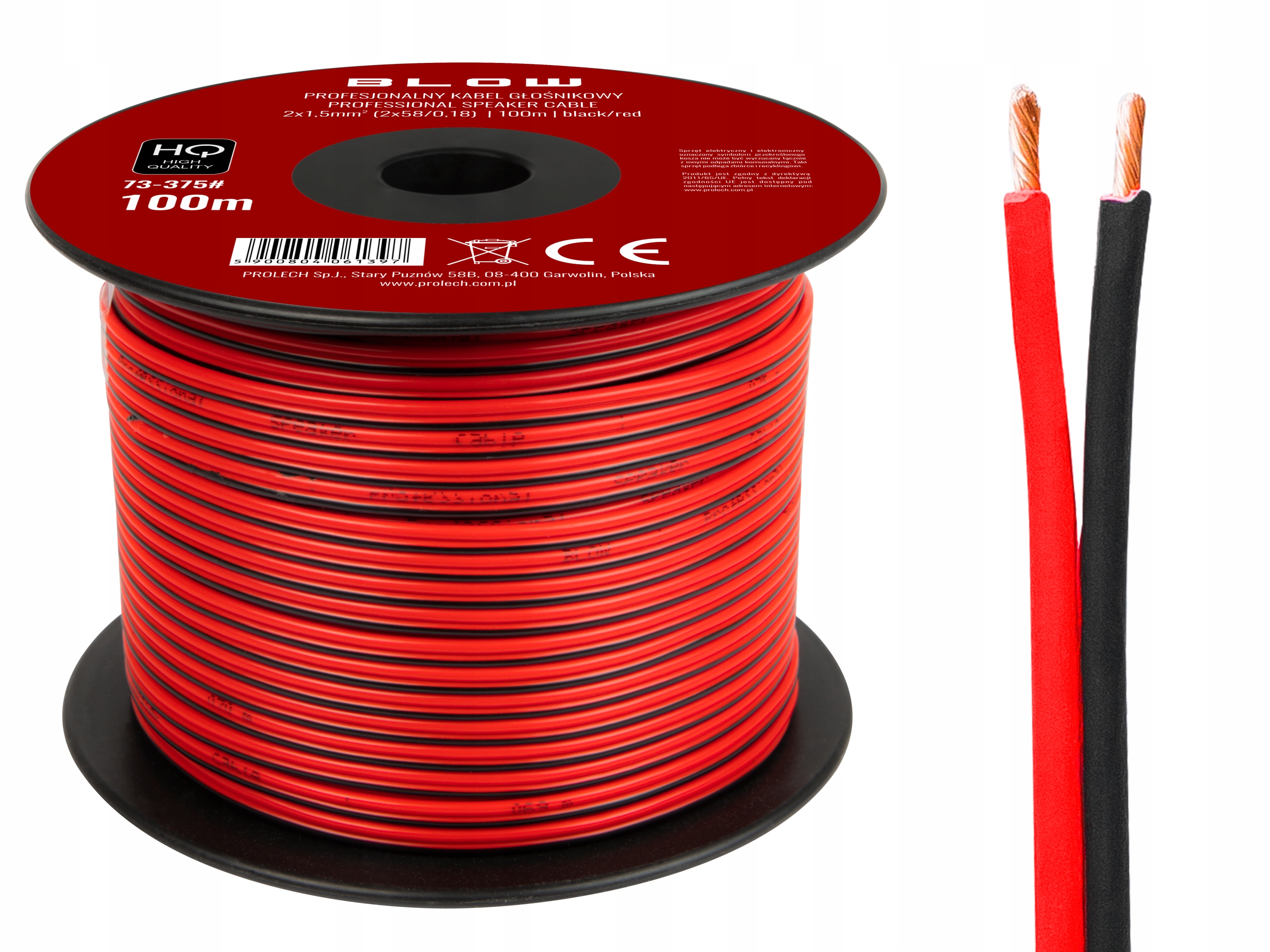 

Kabel przewód głośnikowy Blow Hq 2x1,50mm 100m