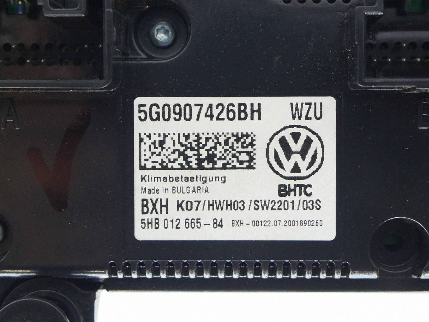 PANEL schalter des lüfters klimaanlage VW PASSAT B8 5G0907426BH
