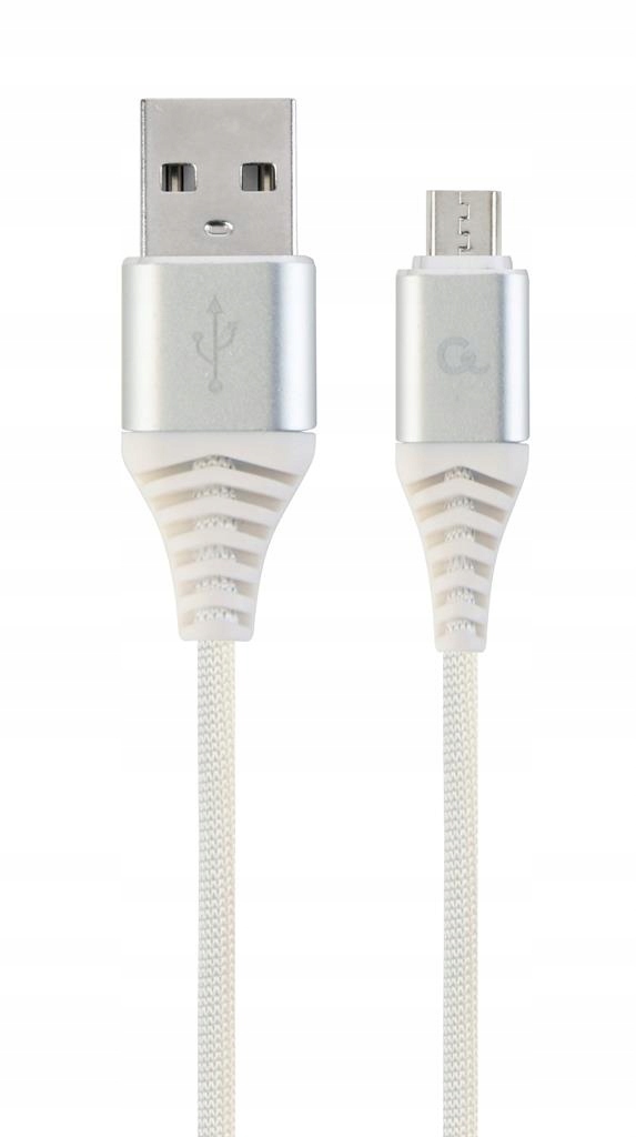 Gmb Kabel Przewód USB-micro Usb 1m Oplot srebrny