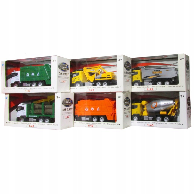 YB Auto Śmieciarka Metalowa model 3D kolory