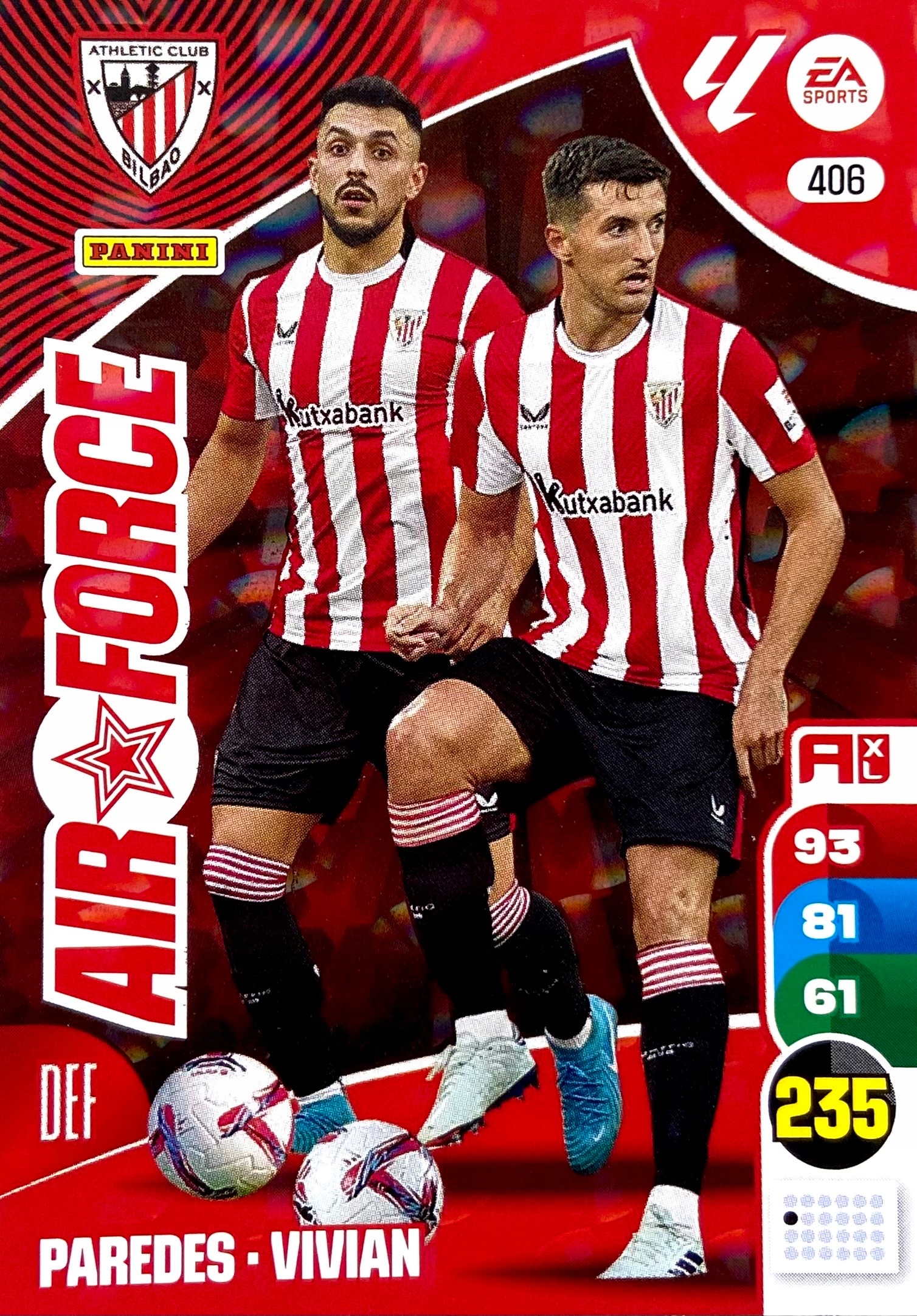 Panini La Liga 2024-25 2025 Air Force 406 Paredes-vivian Atletic Bilbao
