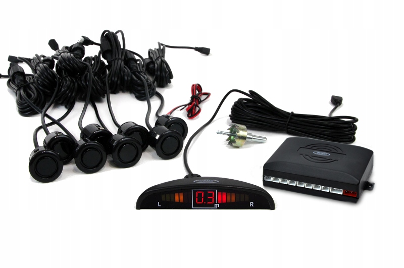 8x czujnik cofania przod i tyl 18mm LED i Buzzer