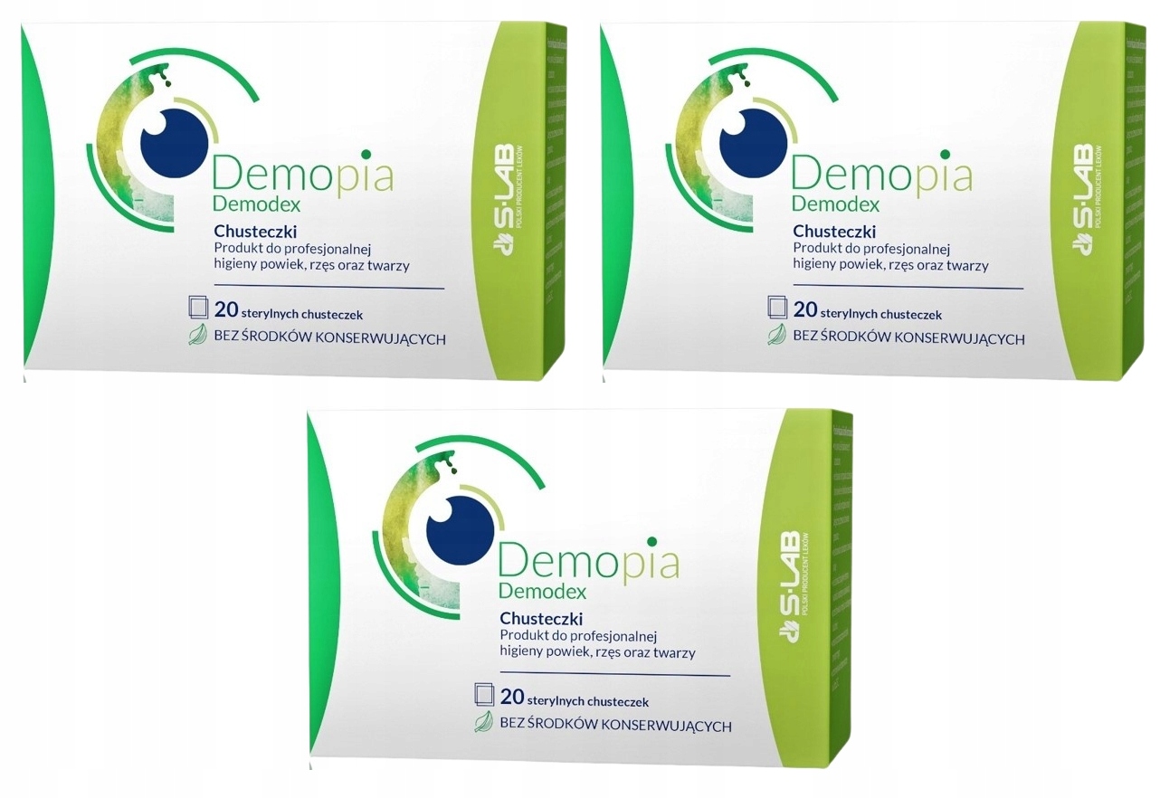 Demopia Demodex Chusteczki Do Oczu Powiek 20 sztuk Alergie Podrażnienia