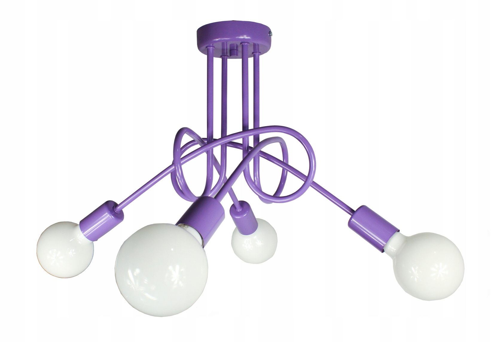 

Lampa Wisząca Żyrandol Edison 4 Fiolet Loft Plafon