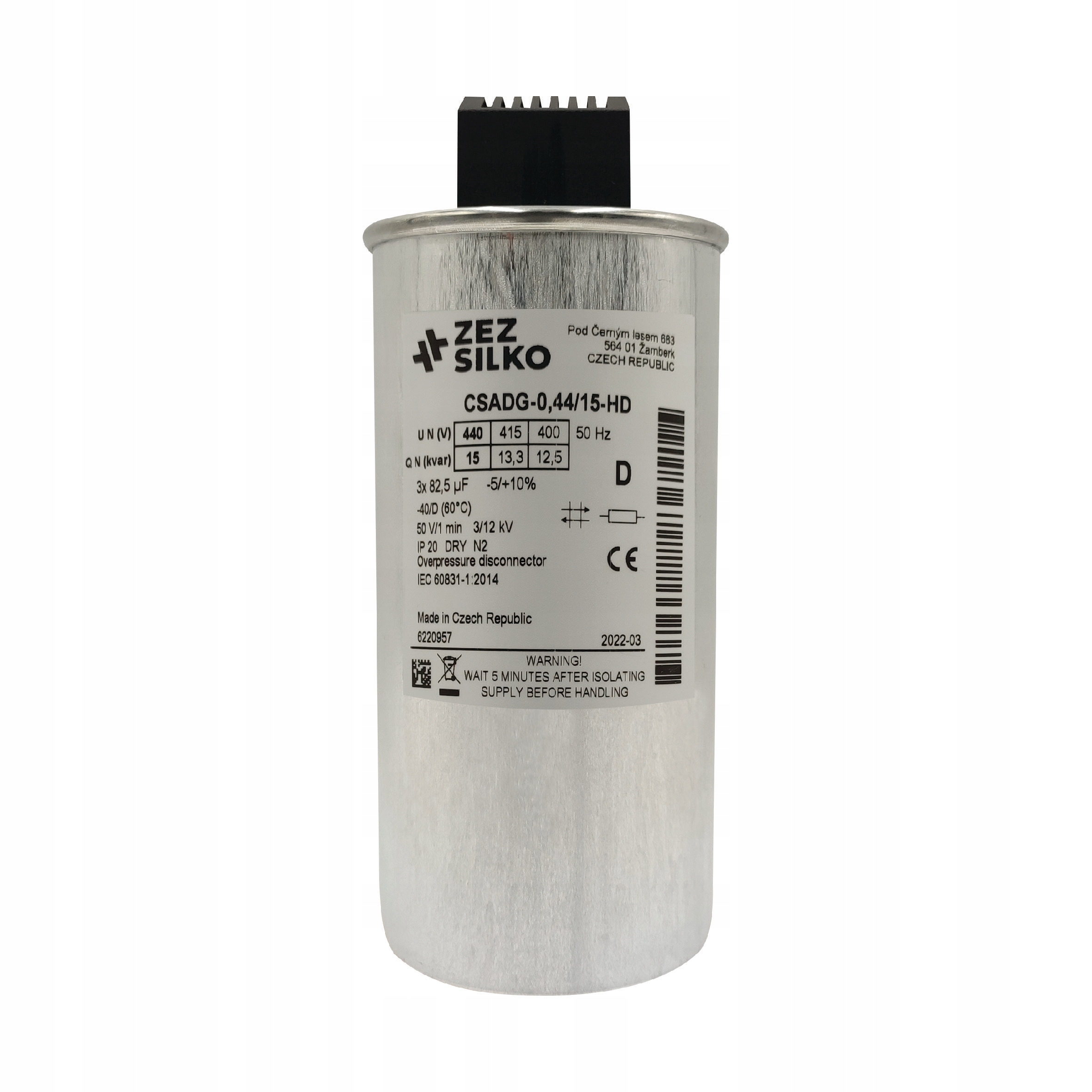 

Kondensator Zez Silko Csadg Hd 15kVAR 440V Nowy!
