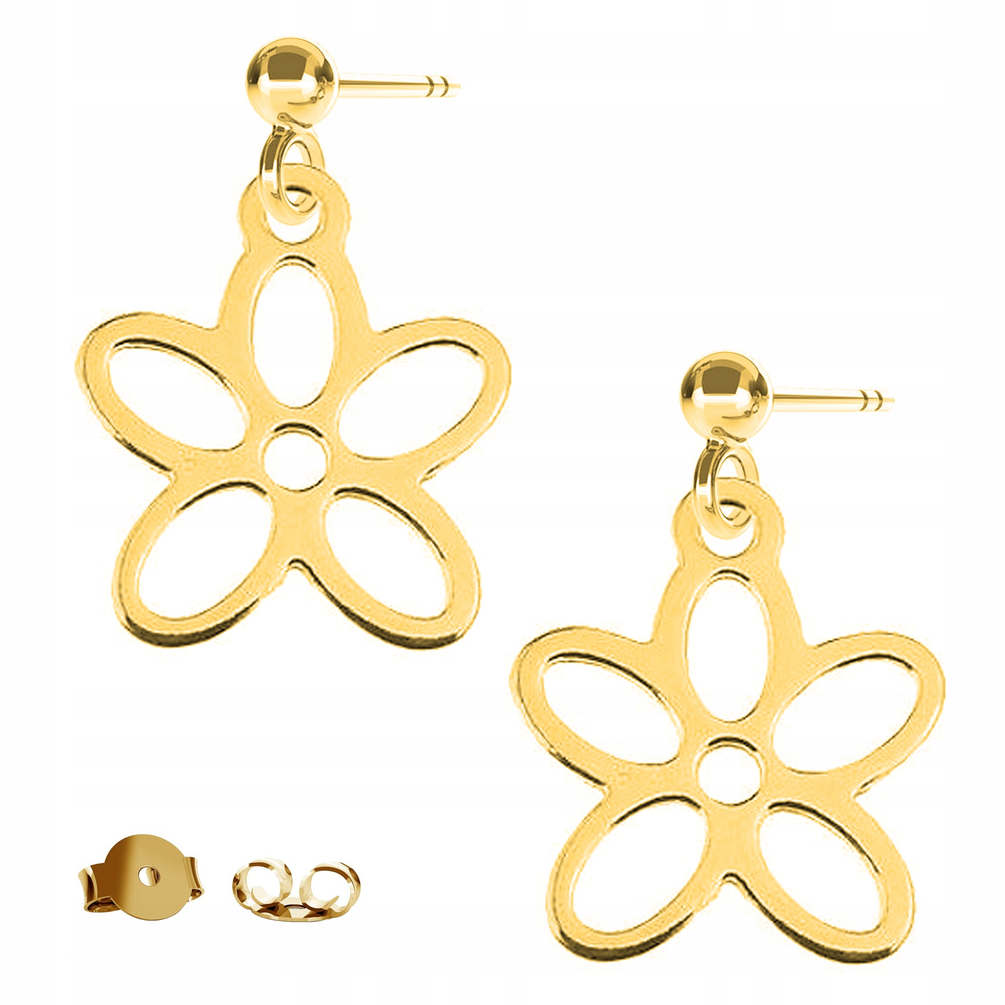 Náušnice zlaté Květ Květina Flower 925