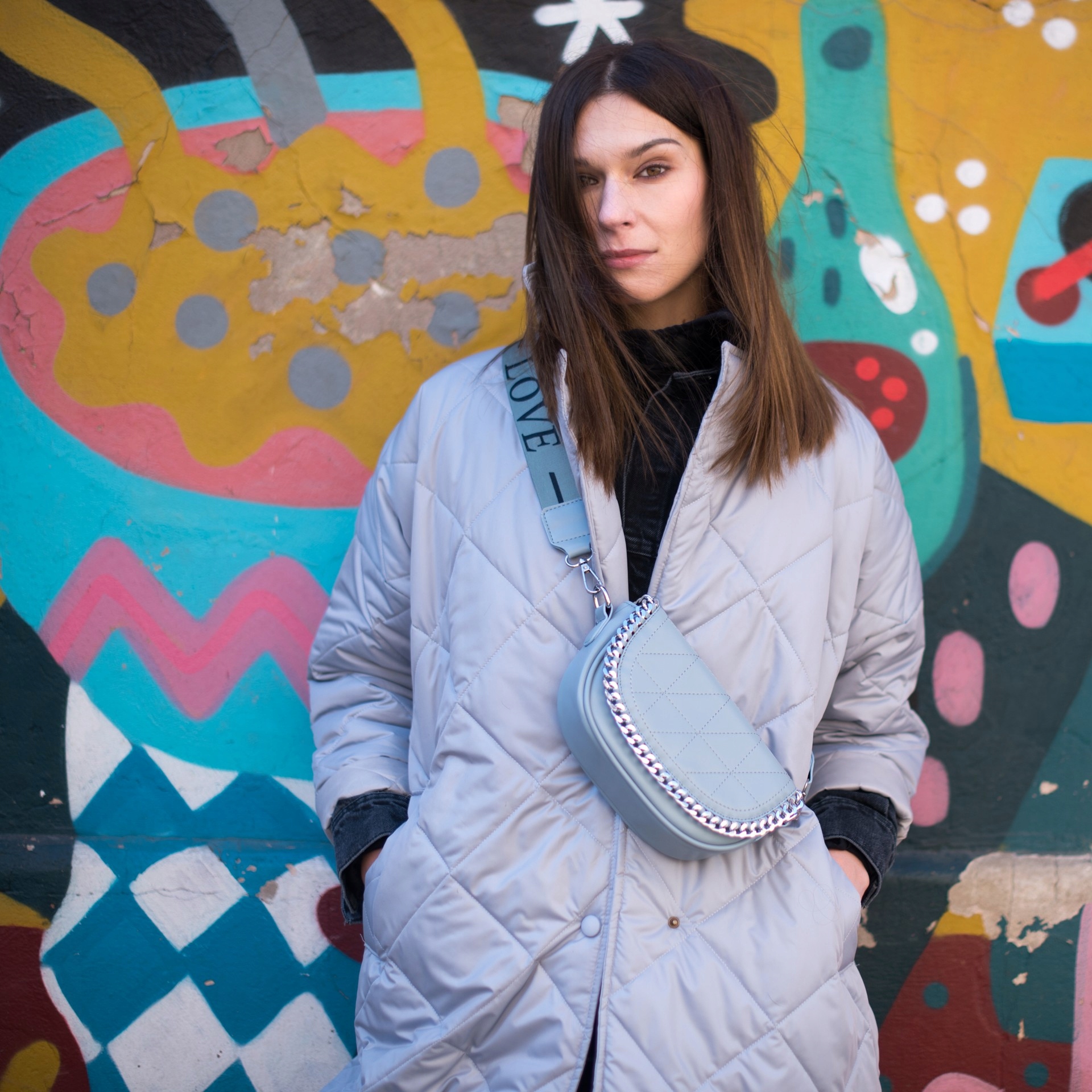 Szaleo modna TOREBKA Chained szeroki pas tr21117-2 Marka Szaleo