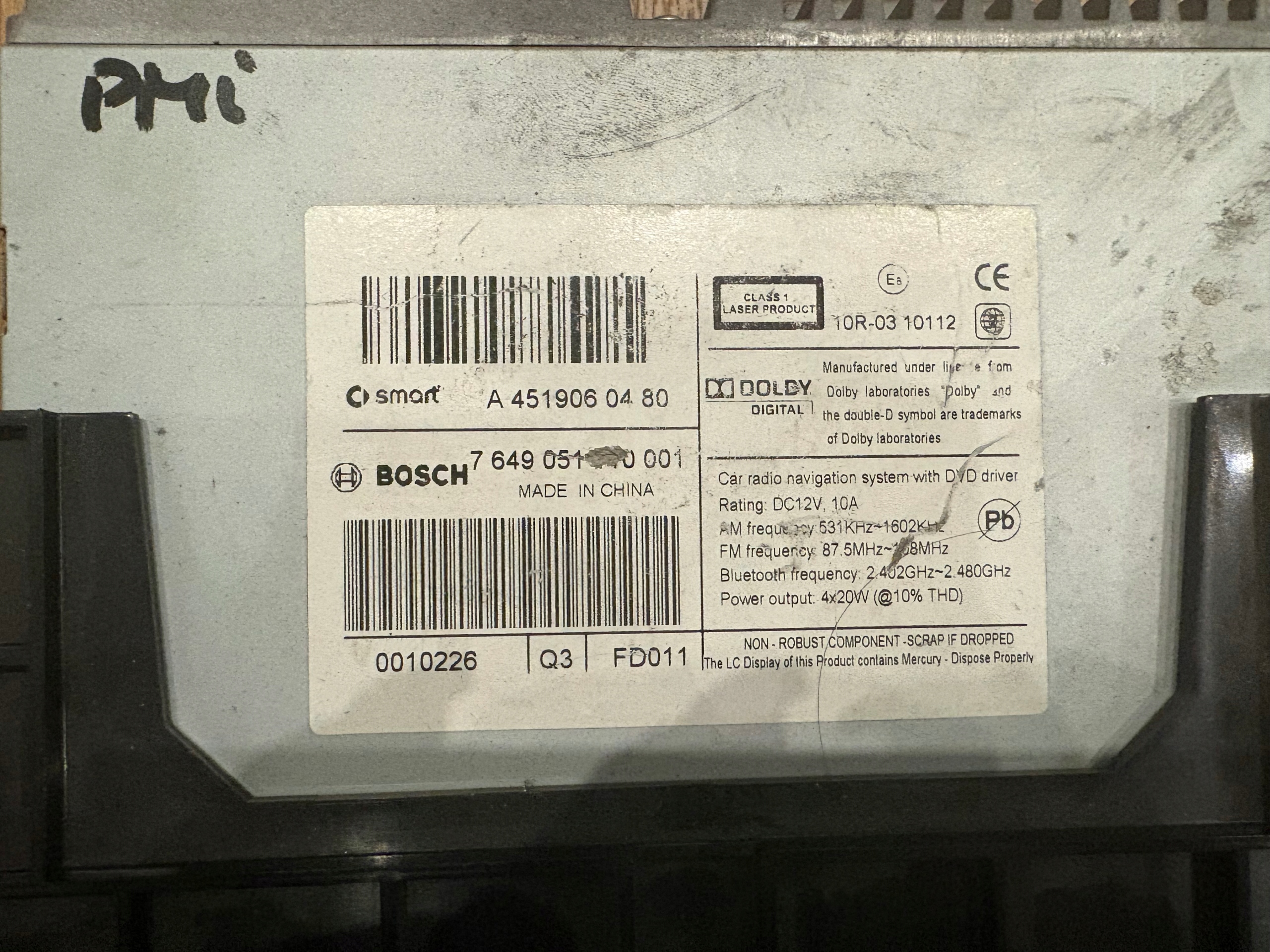Smart Fortwo Radio Navigation Navi GPS