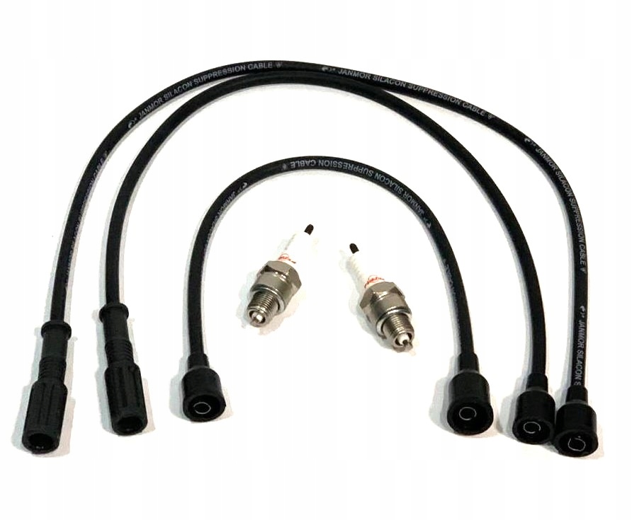 FIAT 126P "STD" MALUCH PRZEWODY ZAPŁONOWE KABLE + ŚWIECE