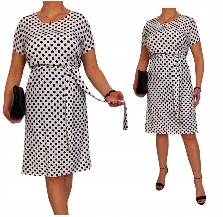 Šaty s puntíky, bílé léto svaté přijímání akce xxl 40 42 44 46 48 50 52 54 56