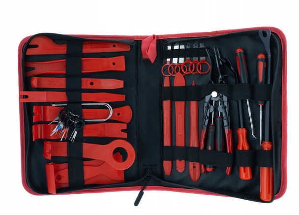 ZESTAW NARZĘDZI ŚCIĄGACZY DO DEMONTAŻU TAPICERKI - 38 ELEMENTÓW EAN (GTIN) 3831127527692