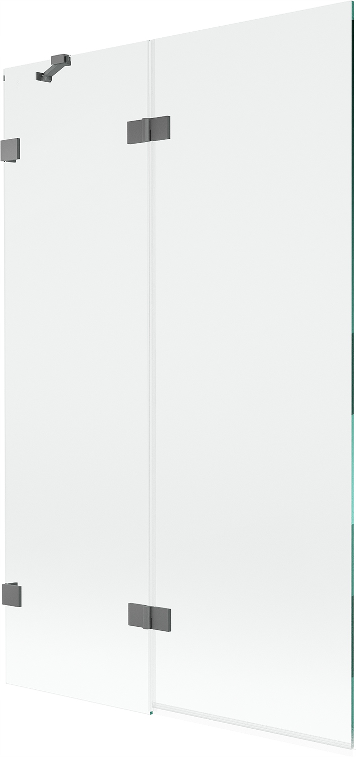Mexen Lunar vanová zástěna dvoukřídlá levá 110 x 150 cm, transparentní, gun