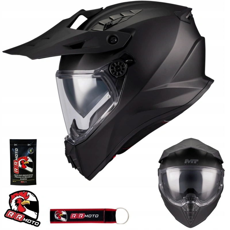 Motocyklová prilba enduro čierna Mt Track Sv Pure Black Matt s blendou Darček