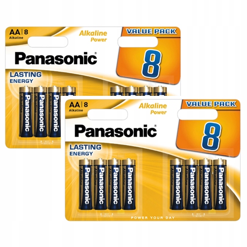Baterie Panasonic Alkaline Power Alkaiczne Aa LR6 Paluszki 8szt 2 Opak.