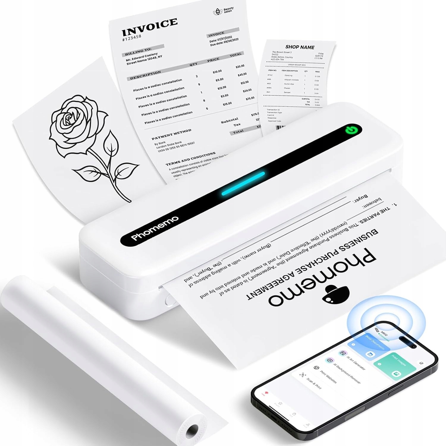 Prenosná termálna tlačiareň A4 bez atramentu Bluetooth Phomemo M832 Usb