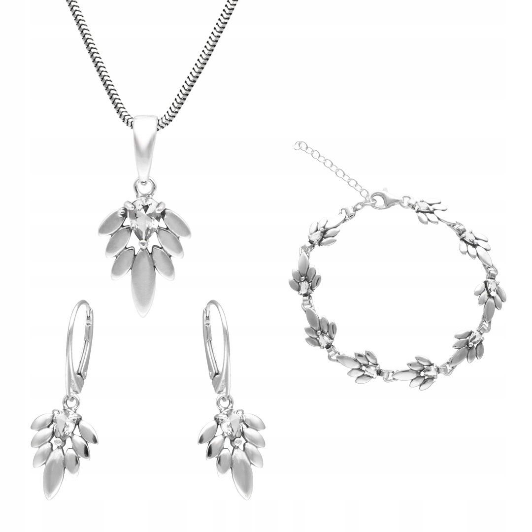 stříbro sada s bílým zirkonem