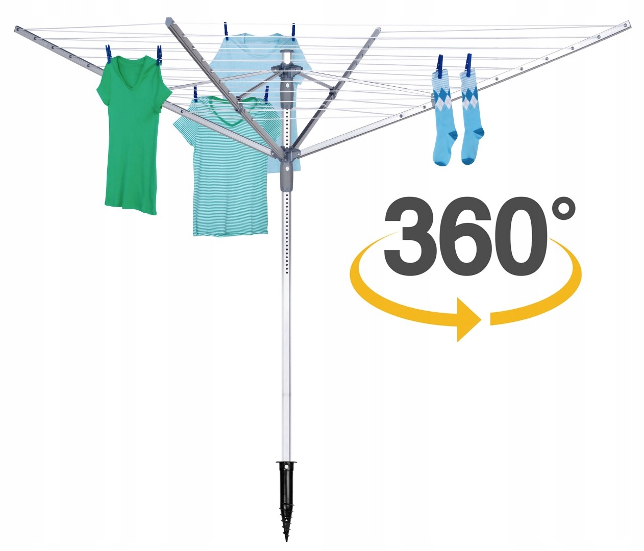 SUSZARKA OGRODOWA OBROTOWA NA PRANIE BIELIZNĘ POKROWIEC REGULACJA