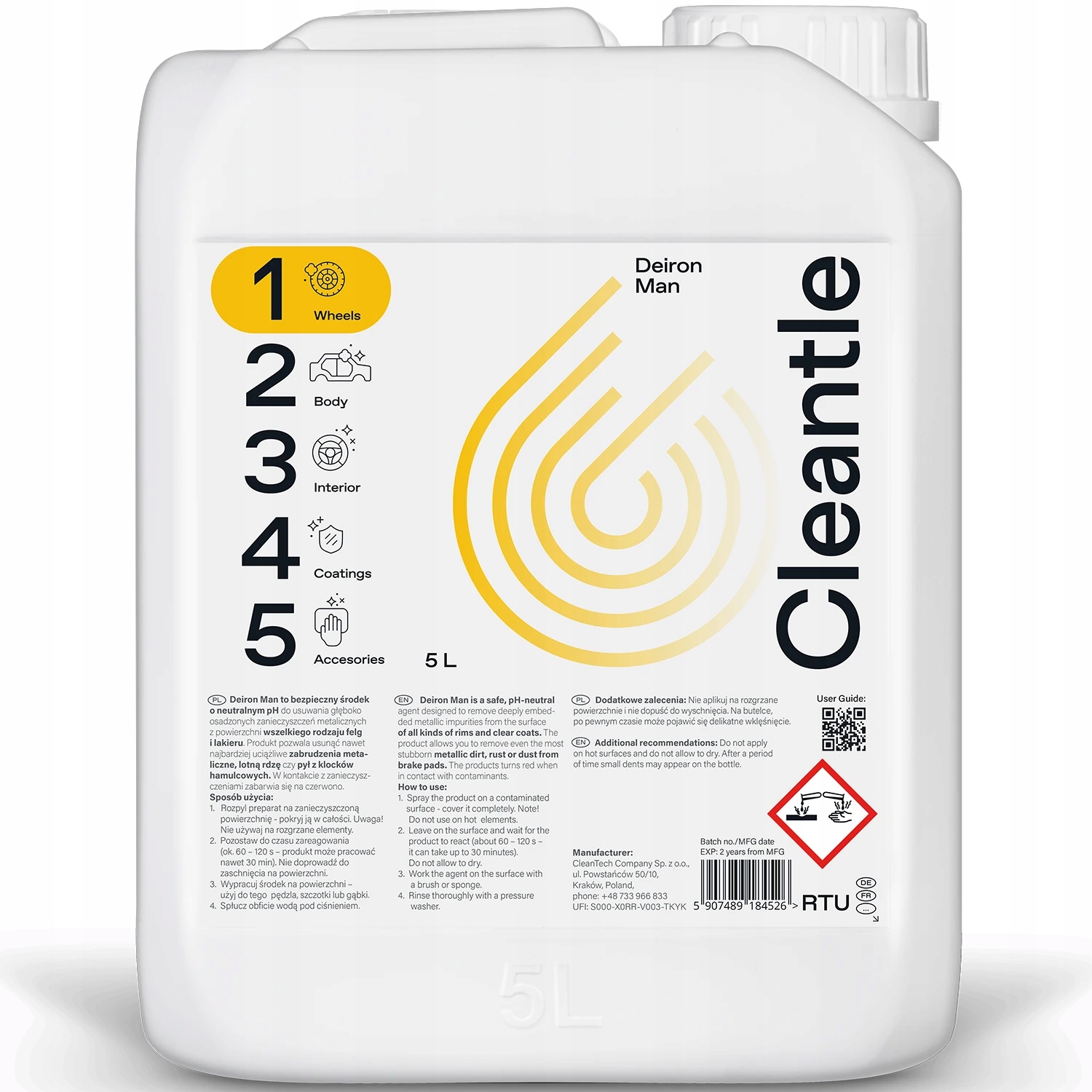 Cleantle Deiron Man odstraňuje metalické 5L