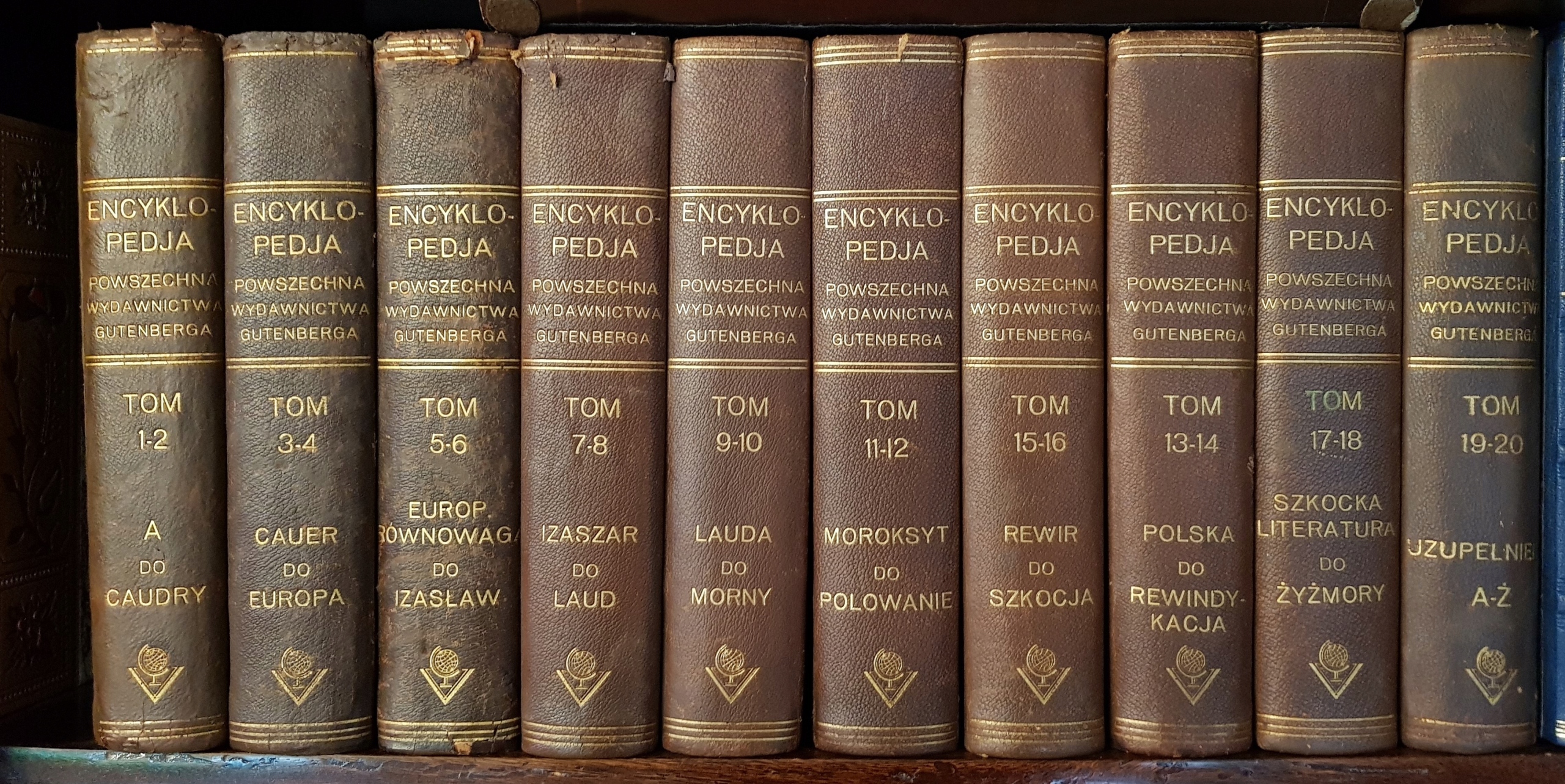 ENCYKLOPEDJA POWSZECHNA WYDAWNICTWA GUTENBERG ILUSTROWANA Tom 1-18 Oryginał