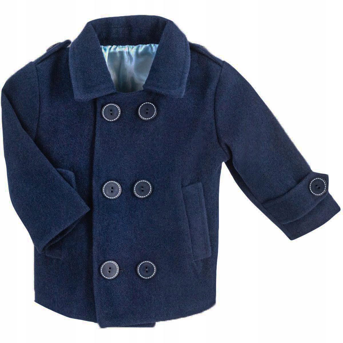 WIZYTOWY PŁASZCZ Z WEŁNĄ elegancki dla chłopca 62