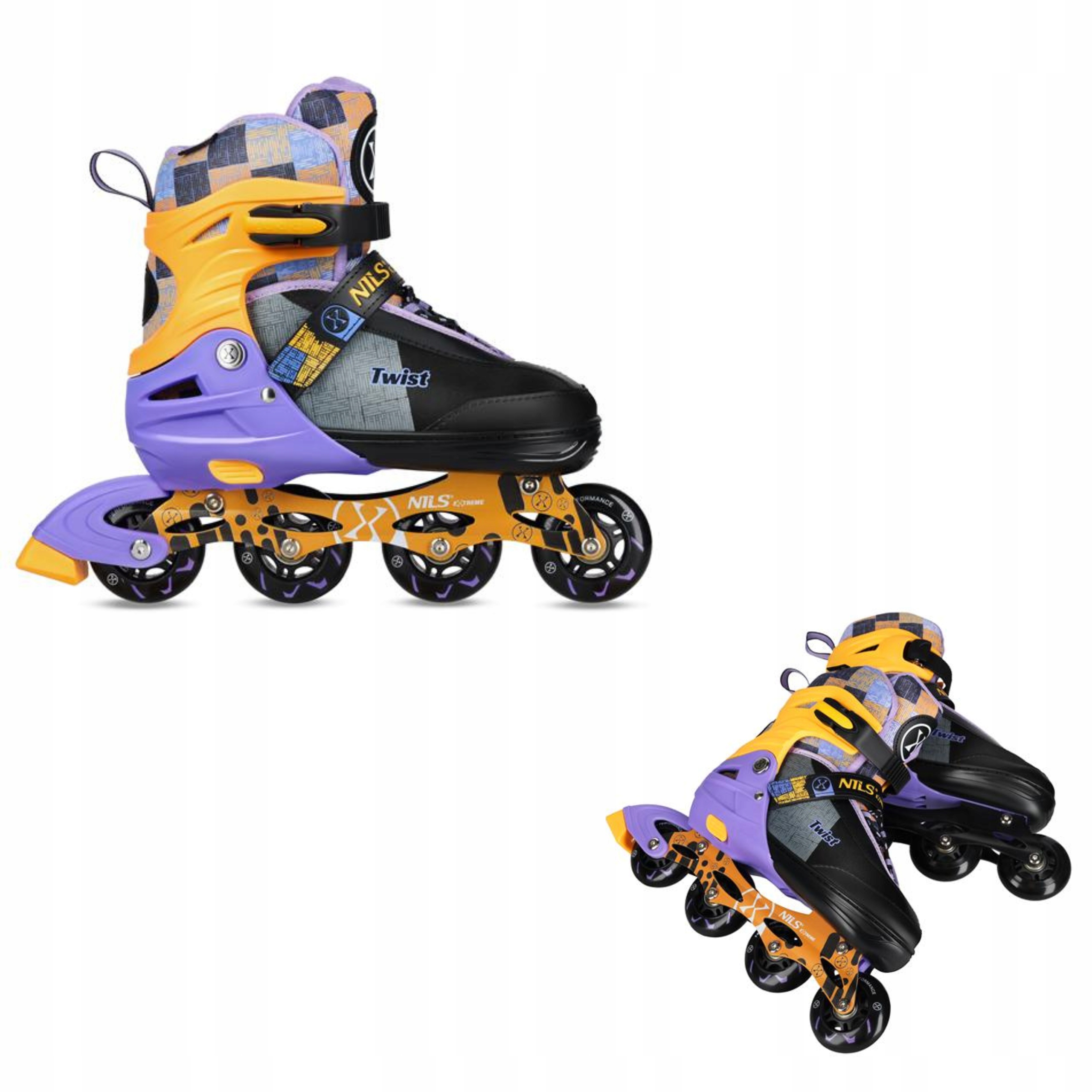 Brusle 2v1 žluté Nils Extreme L 39 42, nastavitelné, komfortní